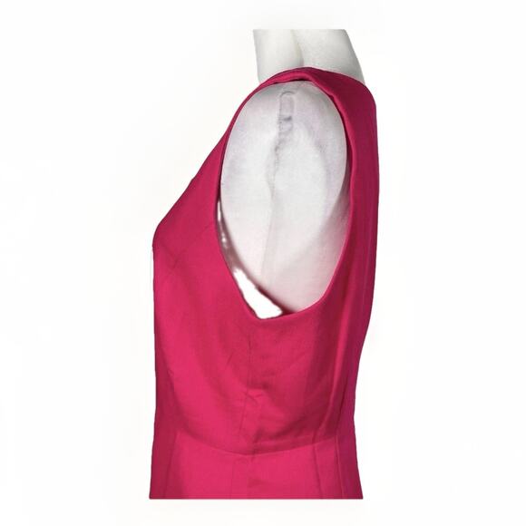 J.Crew Sheath Dress Womens 14 Pink Sleeveless Scalloped Hem Neck Bodycon Office - Picture 5 of 10